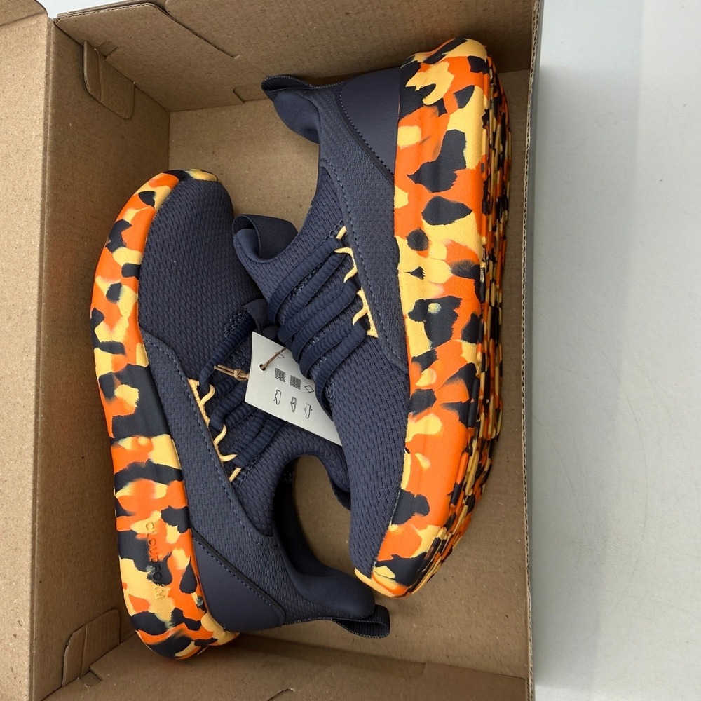 adidas Lite Racer Adapt 7.0 K Shoes Kids Size 1 Navy Orange Running JS2286 - Picture 7 of 8